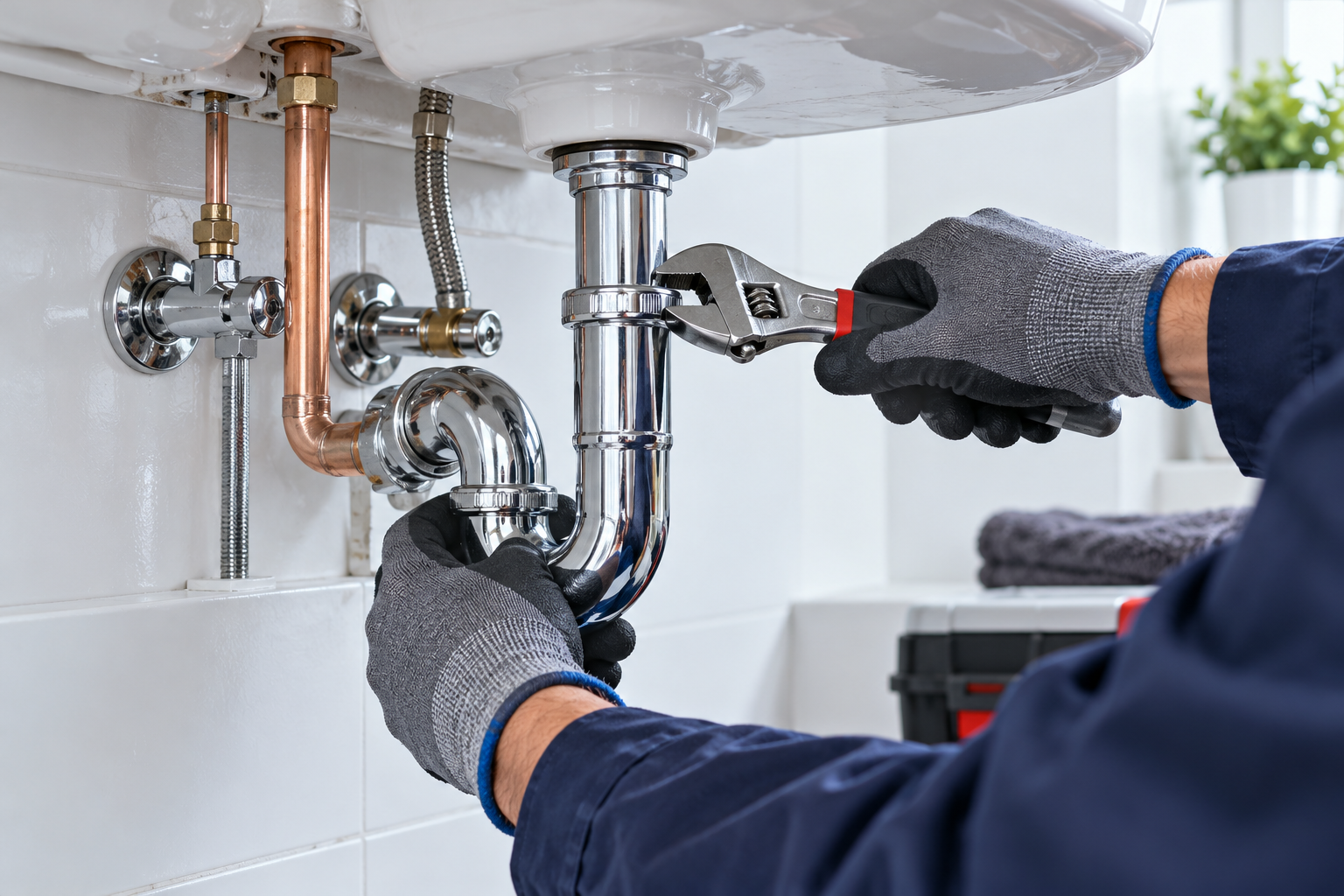 Illustrative plumbing work, not a Jackowski project
